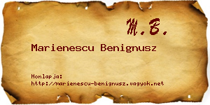 Marienescu Benignusz névjegykártya